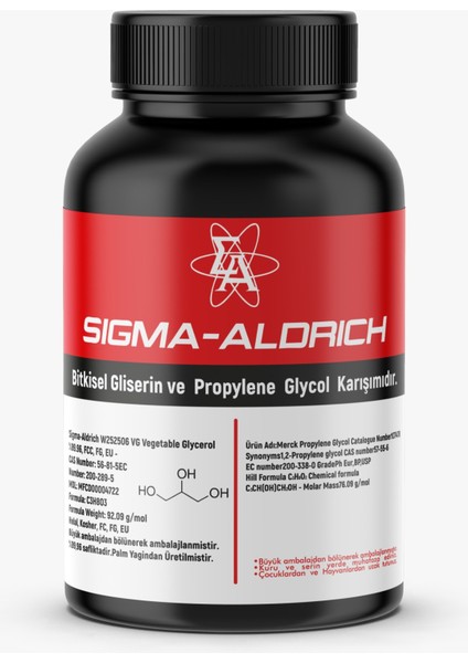 500 9 Mg 80/20 Sigma-Aldrich Nbase Yüksek Saflık Oranı Gliserin