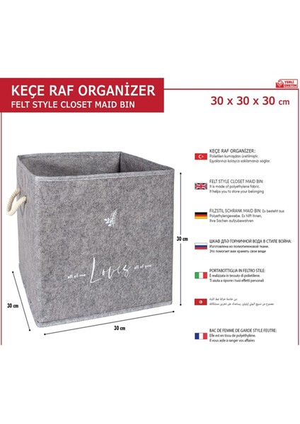 Keçe Raf Organizer 30*30*30