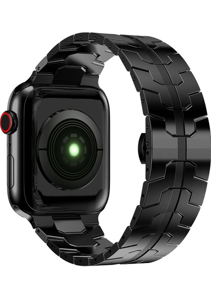 Apple Watch 8 45 mm Uyumlu Metal Kordon Premium Paslanmaz Çelik Kayış Şık & Agresif Tasarım fırsatları