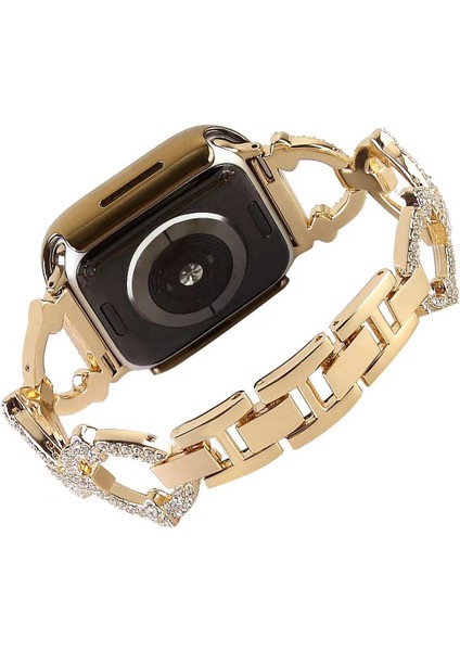 Apple Watch 8 45 mm Uyumlu Metal Kordon Şık Taşlı Tasarım Luxury Style Kayış modelleri
