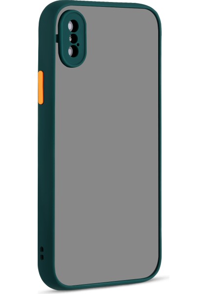 Apple iPhone X-Xs Kılıf Renkli Kenarlı Kamera Korumalı Buzlu Hux Kapak
