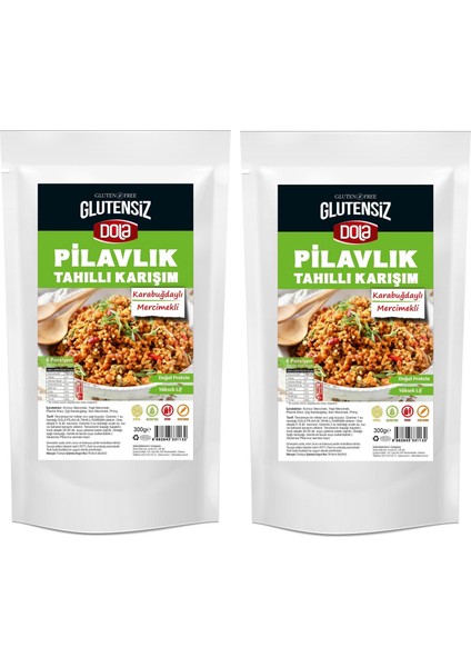 Glutensiz Tahıllı Pilavlık Bulgur 300 gr 2 Adet Karabuğdaylı Mercimekli Karışımı