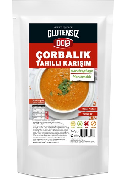 Glutensiz Çorbalık Tahıllı Karışım 300 gr 2 Adet Karabuğdaylı Mercimekli Karışımı