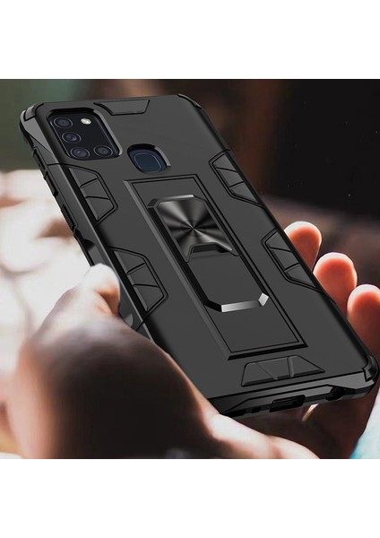 Samsung Galaxy A21S Kılıf Sürgülü Kızaklı Standlı Volve Kapak