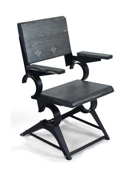 Doğal Ağaç Masif Kütük Sandalye Konforlu Sandalye Metal Ayak