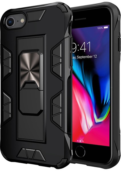 Apple iPhone 8 Kılıf Sürgülü Kızaklı Standlı Volve Kapak