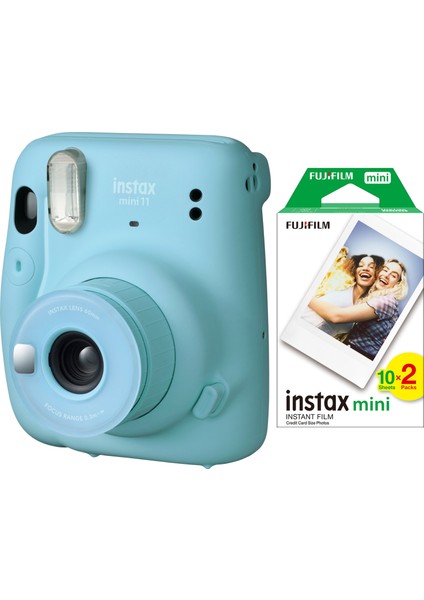 Instax Mini 11 Mavi Fotoğraf Makinesi 20'li Film