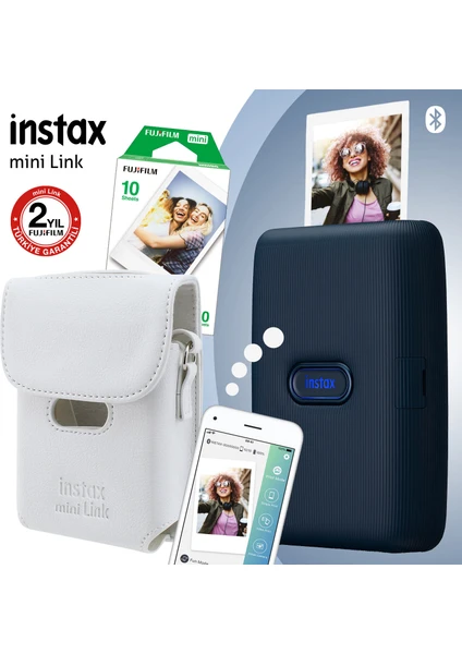 Instax Mini Link Mavi Akıllı Yazıcı ve Çantalı Set 3