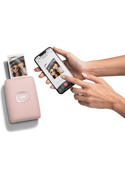 Instax Mini Link 2 Toz Pembe Akıllı Telefon Yazıcısı ve 10'lu Mini Film