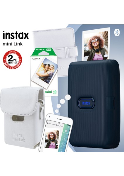 Instax Mini Link Mavi Akıllı Telefon Yazıcısı ve Hediye Seti 2