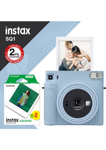 Instax Sq1 Buz Mavi Fotoğraf Makinesi ve 20LI Kare Film