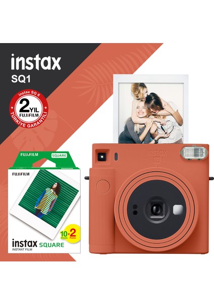 Instax Sq1 Terracotta Turuncu Fotoğraf Makinesi ve 20LI Kare Film