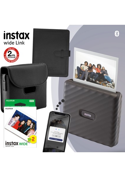 Instax Wide Link Gri Akıllı Telefon Yazıcısı ve Hediye Seti 1