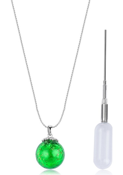 Yeşil Top Kolye Özel Aroma Terapi Kolyesi Uçucu Yağ Hediyeli