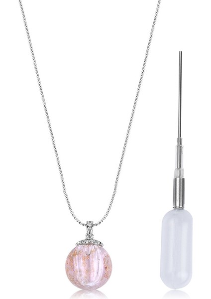 Pembe Top Kolye Özel Aroma Terapi Kolyesi Uçucu Yağ Hediyeli