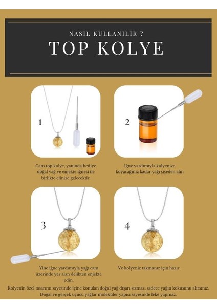 Kokulu Cam Top Kolye Sarı Özel Aroma Terapi Kolyesi Uçucu Yağ Hediyeli