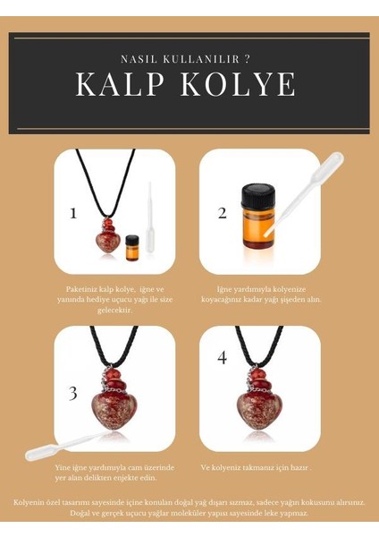 Kalp Kolye Kırmızı Özel Tıpalı Aroma Terapi Kolyesi Uçucu Yağ Hediyeli