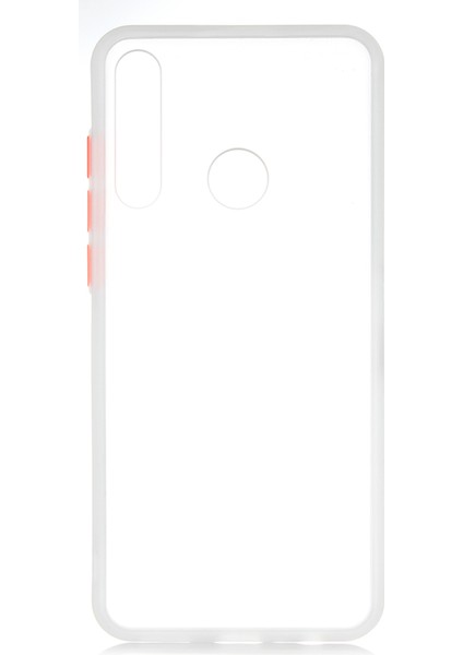 Huawei Y6P Kılıf Renkli Silikon Kenarlı Buzlu Fri Kapak