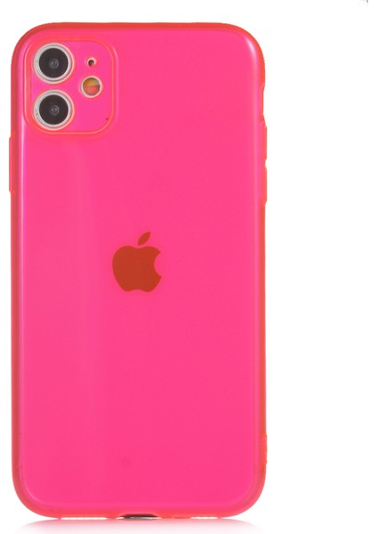 Apple iPhone 11 Kılıf Renkli Fosforlu Mun Silikon