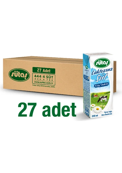 Süt Laktozsuz 200 ml x  27