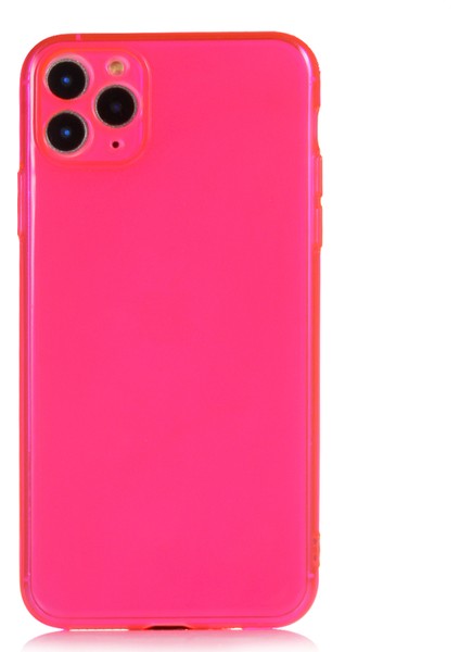 Apple iPhone 11 Pro Max Kılıf Renkli Fosforlu Mun Silikon