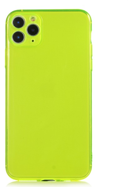 Apple iPhone 11 Pro Max Kılıf Renkli Fosforlu Mun Silikon