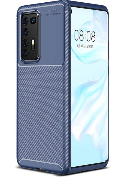 Huawei P40 Pro Kılıf Karbon Desenli Lux Negro Silikon