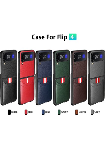 Samsung Galaxy Z Flip 4 Için Litchi Doku Telefon Kılıfı - Siyah (Yurt Dışından) fiyatları