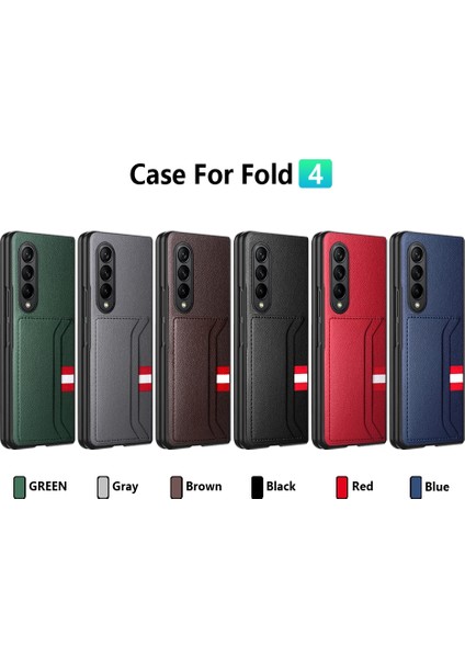 Samsung Galaxy Z Fold 4 5g Için Litchi Doku Telefon Kılıfı - Kırmızı (Yurt Dışından) fiyatları