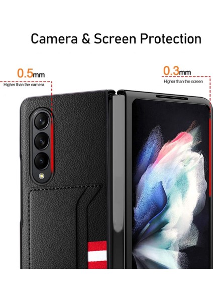 Samsung Galaxy Z Fold 4 5g Için Litchi Doku Telefon Kılıfı - Kırmızı (Yurt Dışından) fırsatları