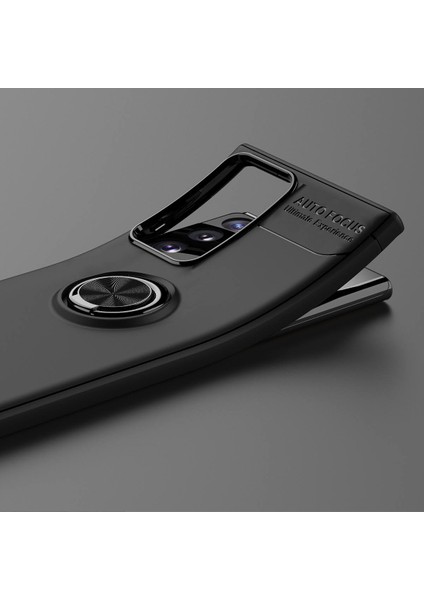 Samsung Galaxy Note 20 Ultra Kılıf Yüzüklü Manyetik Ravel Silikon