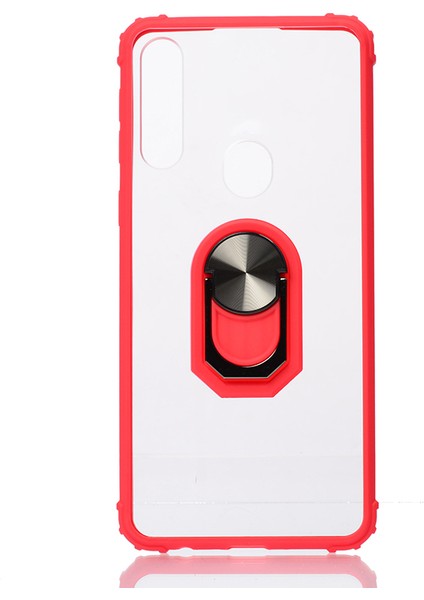 Huawei Y6S Kılıf Silikon Kenarlı Yüzüklü Manyetik Mola Kapak