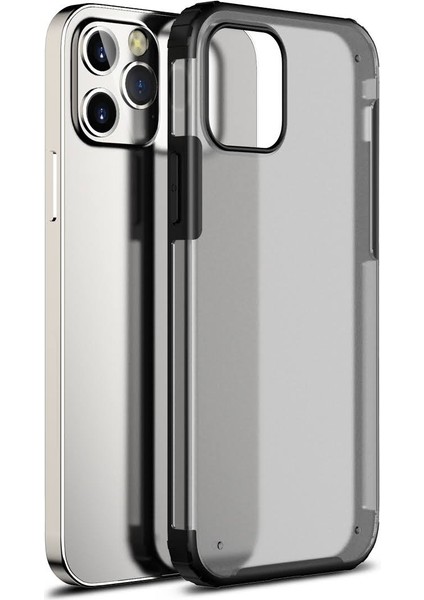Apple iPhone 12 Pro Kılıf Silikon Kenarlı Sert Buzlu Volks Kapak