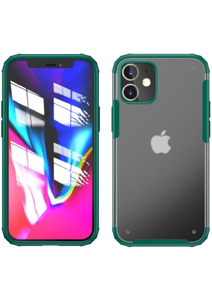 Apple iPhone 12 Pro Kılıf Silikon Kenarlı Sert Buzlu Volks Kapak