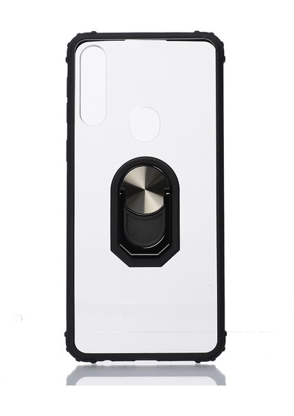 Huawei Y6S Kılıf Silikon Kenarlı Yüzüklü Manyetik Mola Kapak