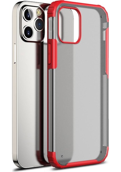 Apple iPhone 12 Pro Kılıf Silikon Kenarlı Sert Buzlu Volks Kapak