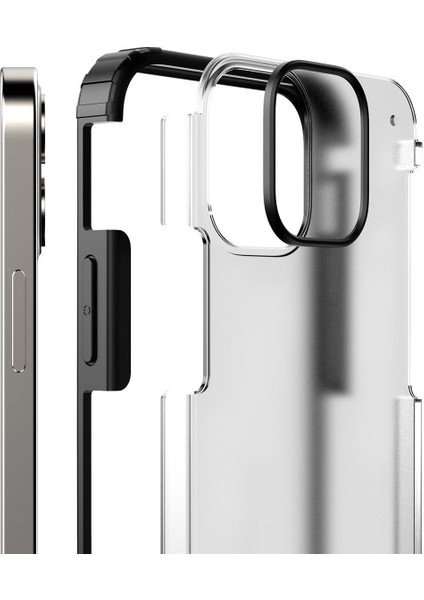 Apple iPhone 12 Pro Kılıf Silikon Kenarlı Sert Buzlu Volks Kapak