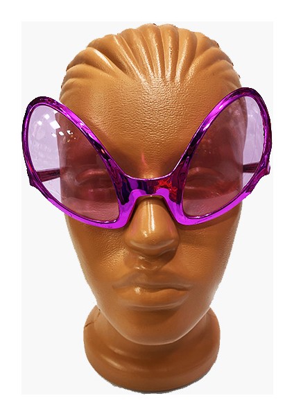 Her Şey Burada Parti Aksesuar Fuşya Renk Alien Parti Gözlüğü Retro Parti Gözlüğü 8X13 cm