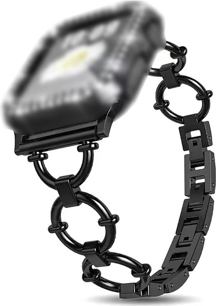 Apple Watch 8 45 mm Uyumlu Metal Kordon Şık Tasarım Luxury Style Kayış