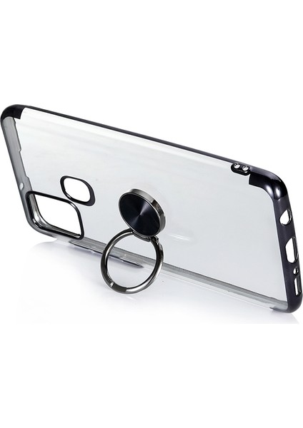 Samsung Galaxy A21S Kılıf 4 Köşe Renkli Yüzüklü Manyetik Gess Silikon