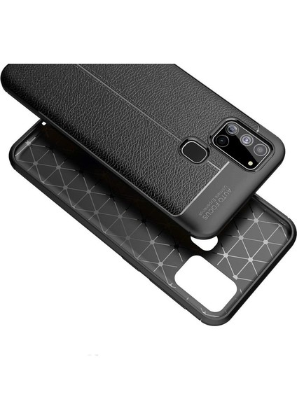 Samsung Galaxy A21S Kılıf Deri Desenli Lux Niss Silikon