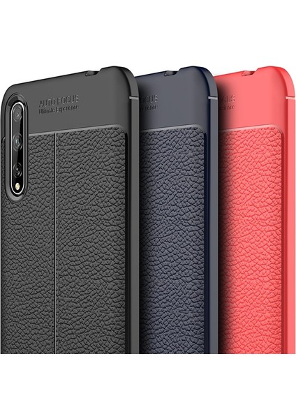 Huawei P Smart S Kılıf Deri Desenli Lux Niss Silikon
