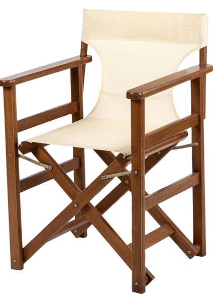 Yönetmen Ahşap Bahçe Balkon Seti: 60X60 Masa + 2 Sandalye Katlanır Takım