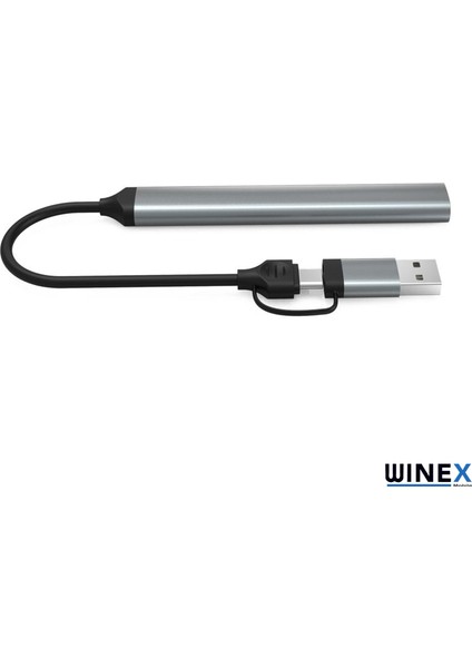 5in1 Usba ve Type-C To Usba 3.01, Tf, Sd Çoklayıcı Hub Adaptör