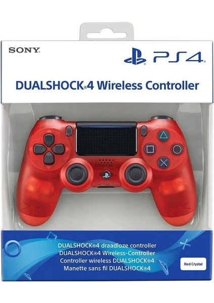 Ps4 Dualshock 4 Red Crystal Kırmızı Oyun Kolu V2 Yeni Nesil