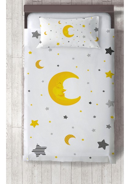 Ay Yıldız Desen Çocuk Odası Yatak Örtüsü TLAY-022