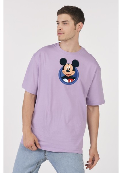 Oversize T-Shirt Micky Mouse Lila