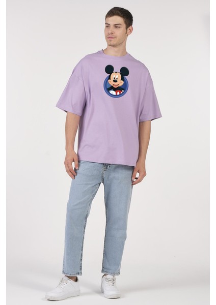 Oversize T-Shirt Micky Mouse Lila
