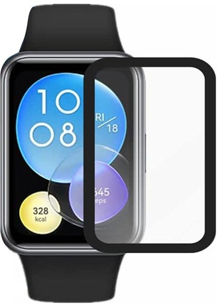 Huawei Watch Fit 2 Uyumlu Tam Kaplayan Kavisli Ekran Koruyucu 3D Pet Film
