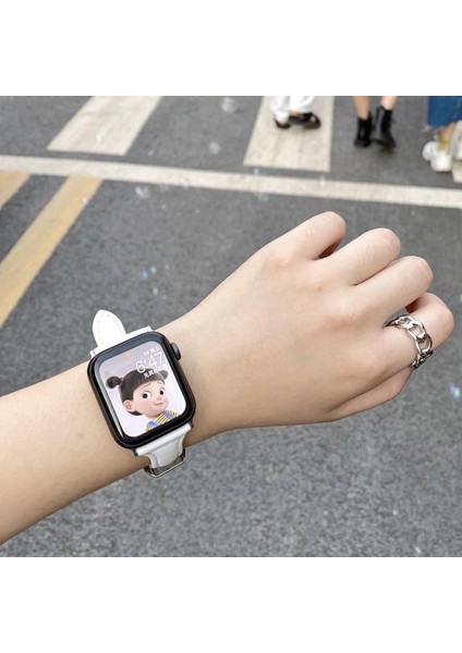 Apple Watch 8 41 mm Uyumlu Deri Kordon Premium Dikişli Ince Deri Kayış